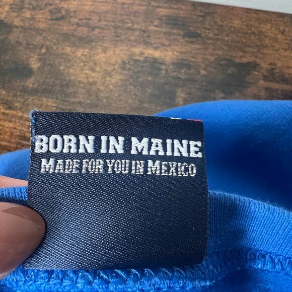 MAINE Pullover Sweatshirt Blue M/L Coastal Travel Crew Neck Nautical Preppy - Picture 4 of 11